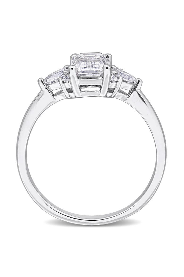 Moissanite Engagement Ring Sterling Silver, Alternate, color, Sterling Silver