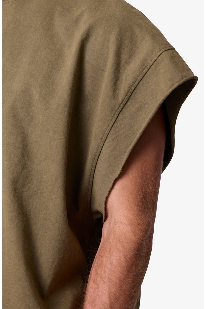 Distressed Cotton Cutoff T-Shirt, Alternate, color, OLIVE