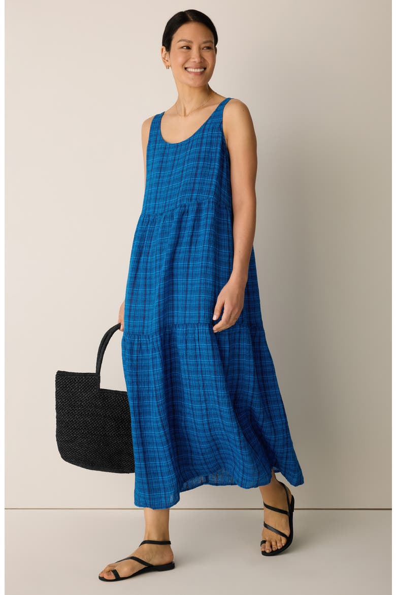 Sleeveless Scoop Neck Organic Cotton Dress, Alternate, color, DEEP DIVE
