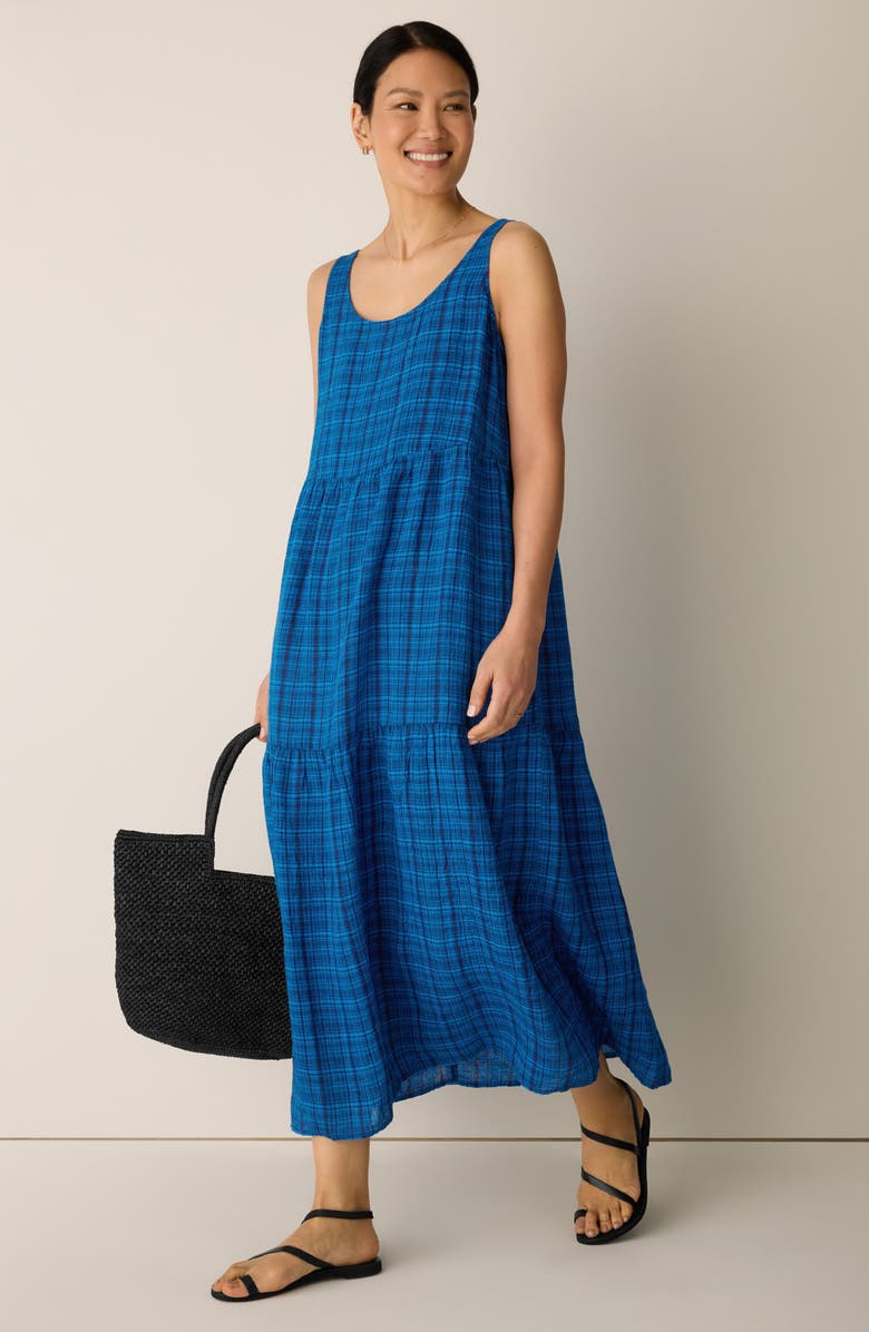 Eileen Fisher Sleeveless Scoop Neck Organic Cotton Dress, Alternate, color,