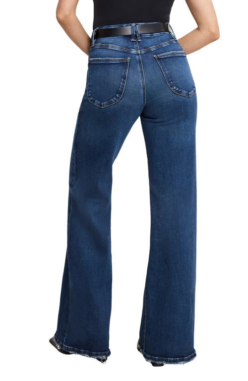 Good American Good Waist Patch Pocket High Waist Wide Leg Palazzo Jeans