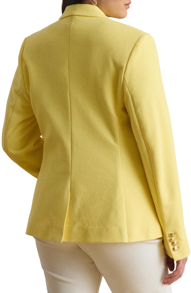 Lauren Ralph Lauren Logo Appliqué Blazer, Alternate, color, Lemon Sorbet Yellow