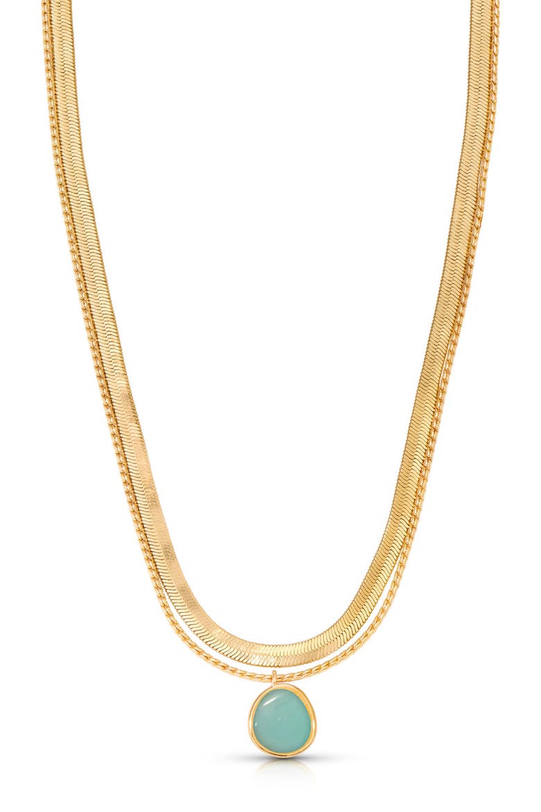 Radiant Orb Layered Necklace, Main, color, AMAZONITE AND GOLD