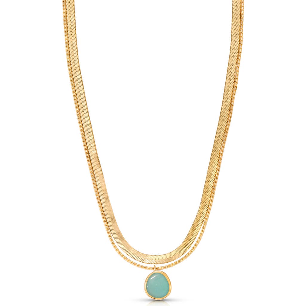 Ettika Radiant Orb Layered Necklace In Amazonite And Gold
