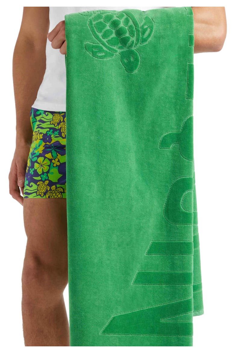 Organic Cotton Solid Jacquard Towel, Main, color, JUNGLE