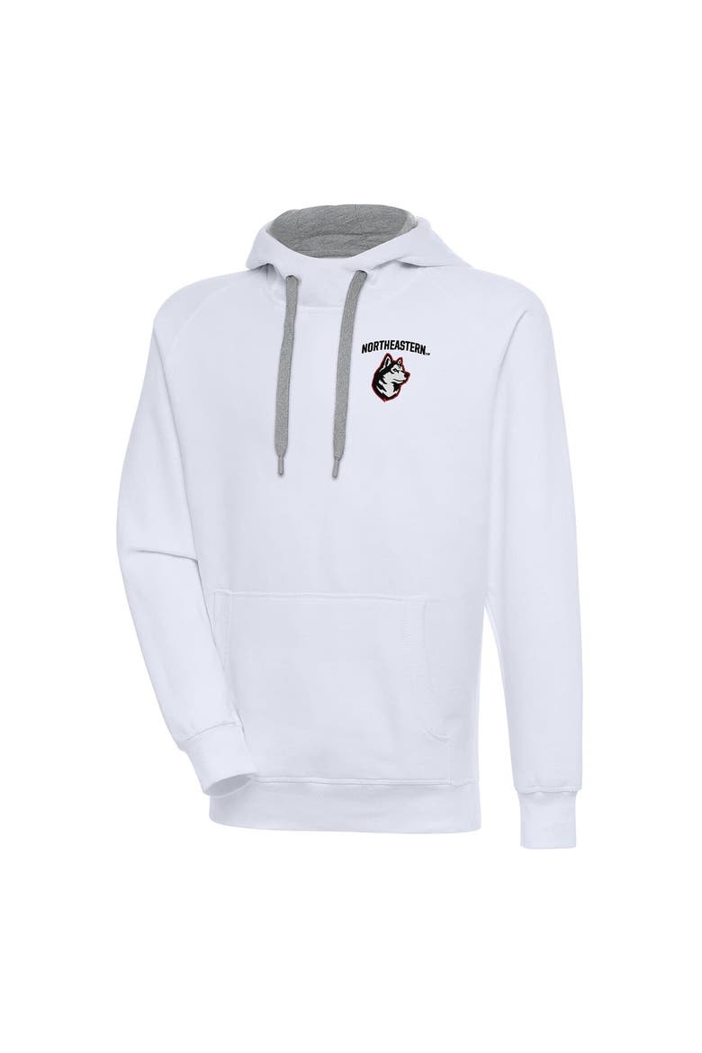 Men's Antigua  White Northeastern Huskies Victory Pullover Hoodie, Main, color, White