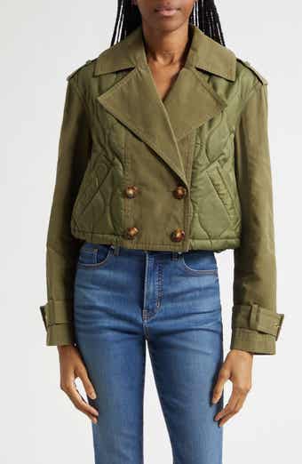 Harris Crop Mixed Media Double Breasted Jacket