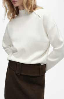 MANGO Konpaktu Asymmetric Half Zip Sweater