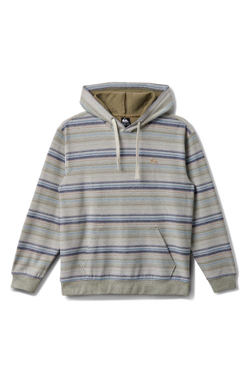 Quiksilver Great Otway Stripe Hoodie In Pale Aloe