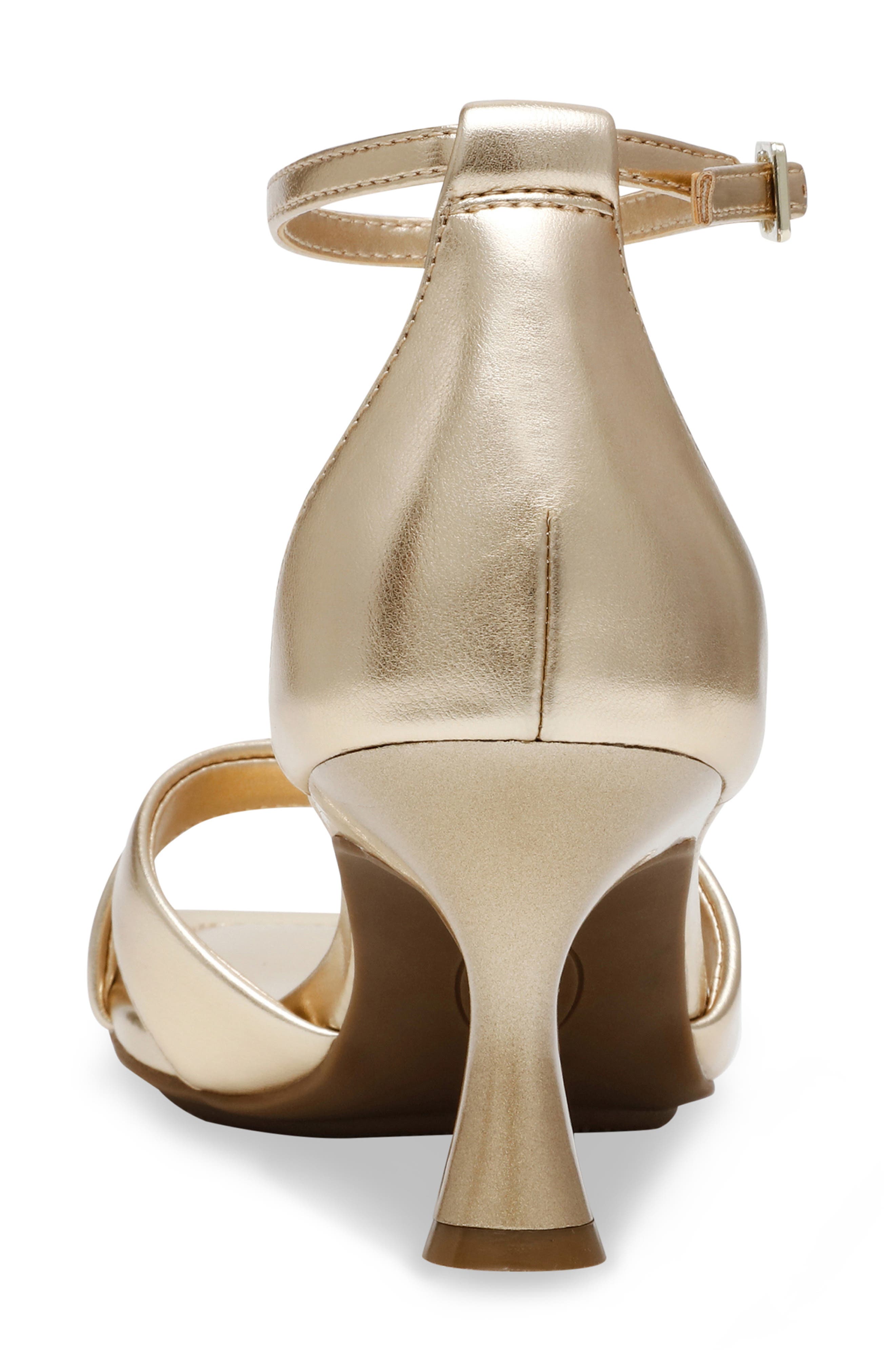 Anne Klein Joss Ankle Strap Kitten Heel Sandal, Alternate, color, Light Gold