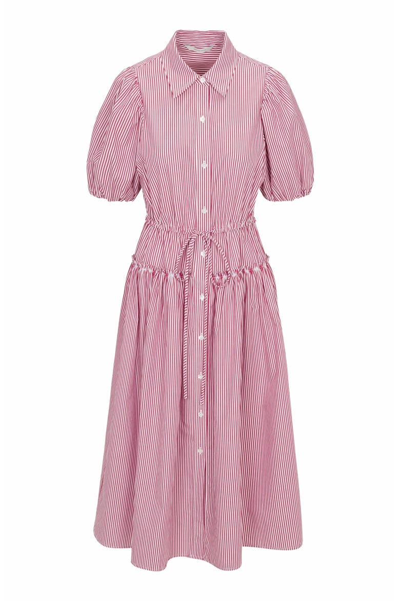 Poplin Shirt Dress, Alternate, color, RED STRIPE