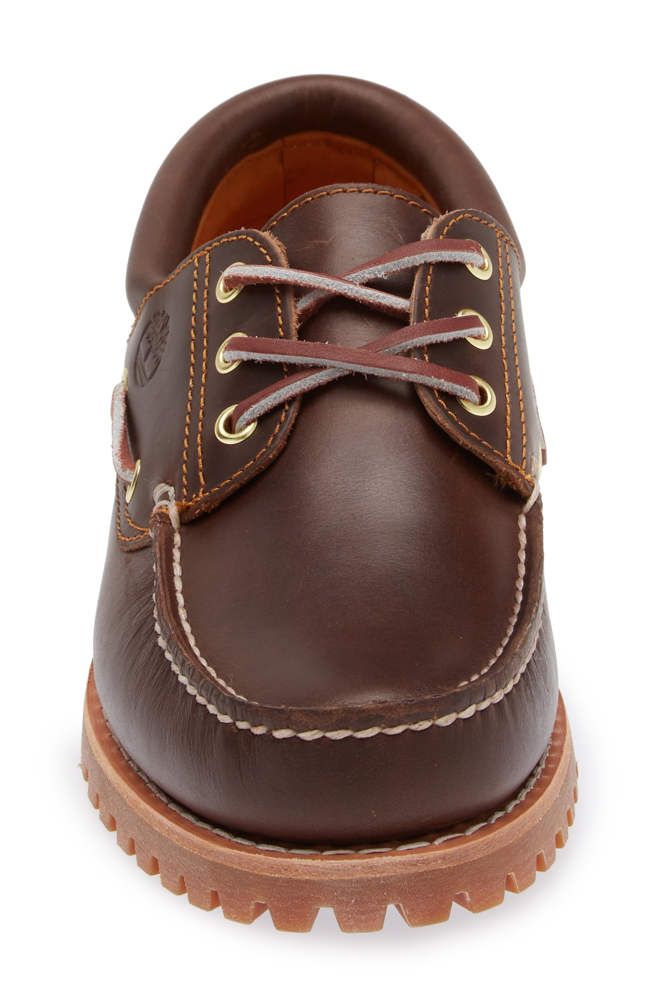 Timberland Authentic 3-Eye Lug Boat Shoe, Alternate, color, Brown