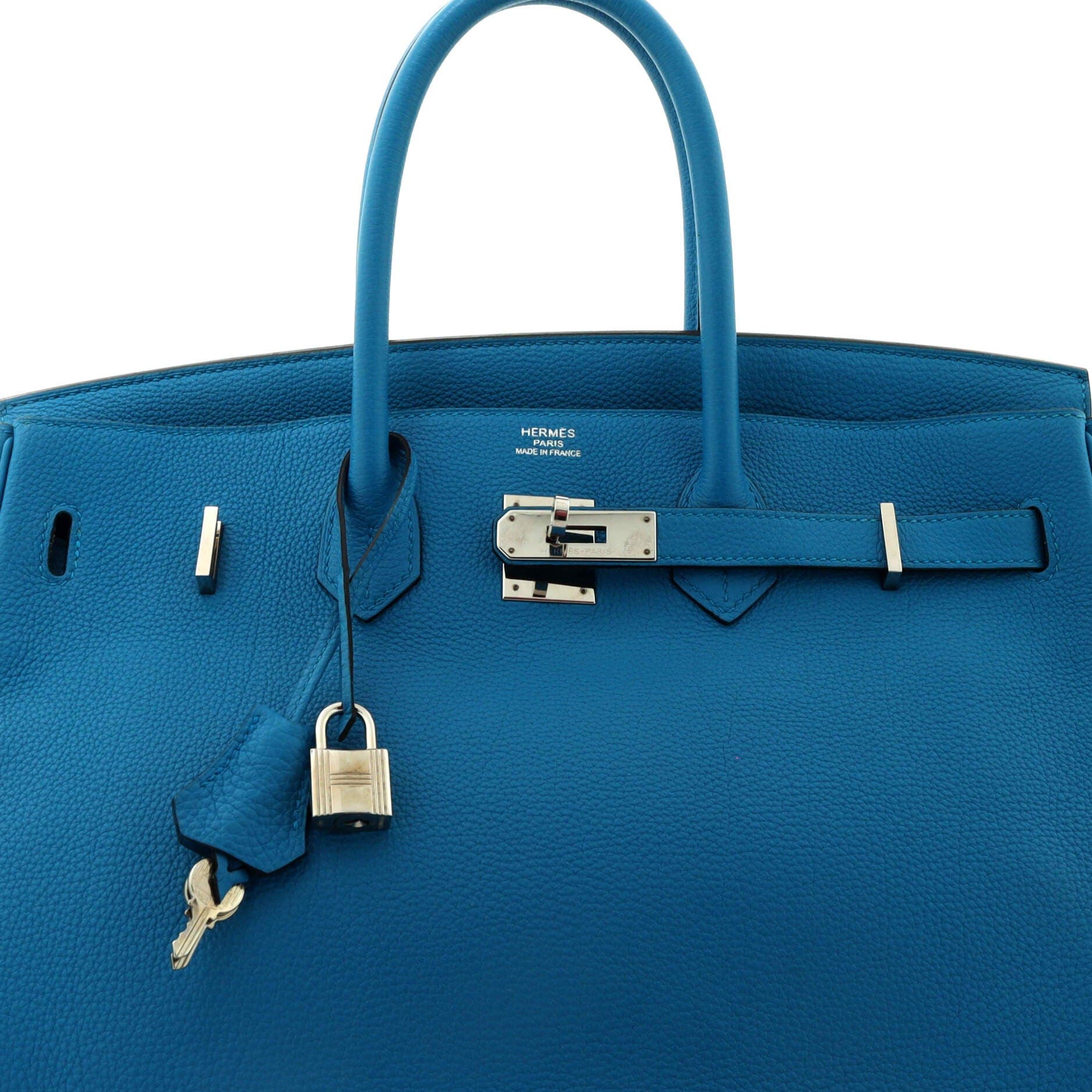 Pre-Owned Hermes Birkin Handbag Blue Togo with Palladium Hardware 35, Alternate, color, Bleu Zanzibar