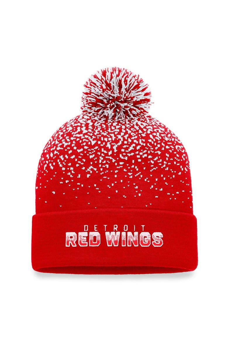Men's Fanatics Branded Red Detroit Red Wings Iconic Gradient Cuffed Knit Hat with Pom, Main, color, Red