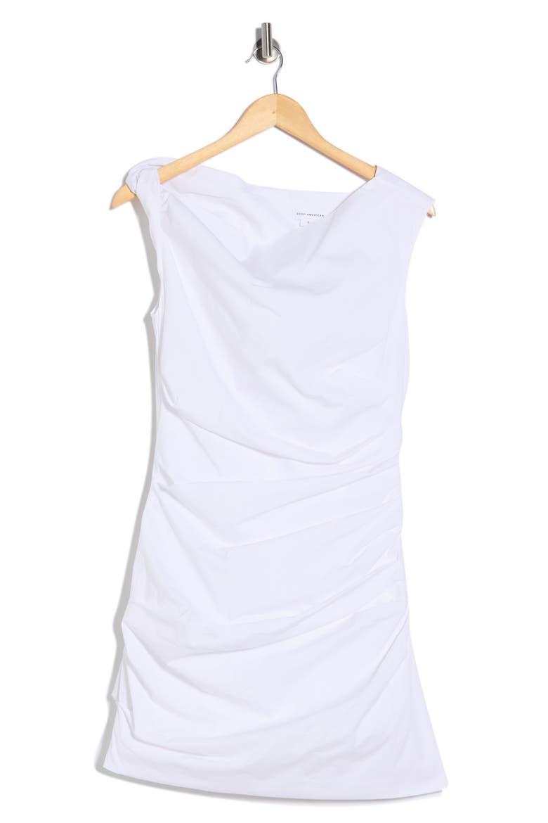 One-Shoulder Poplin Minidress, Alternate, color, WHITE001
