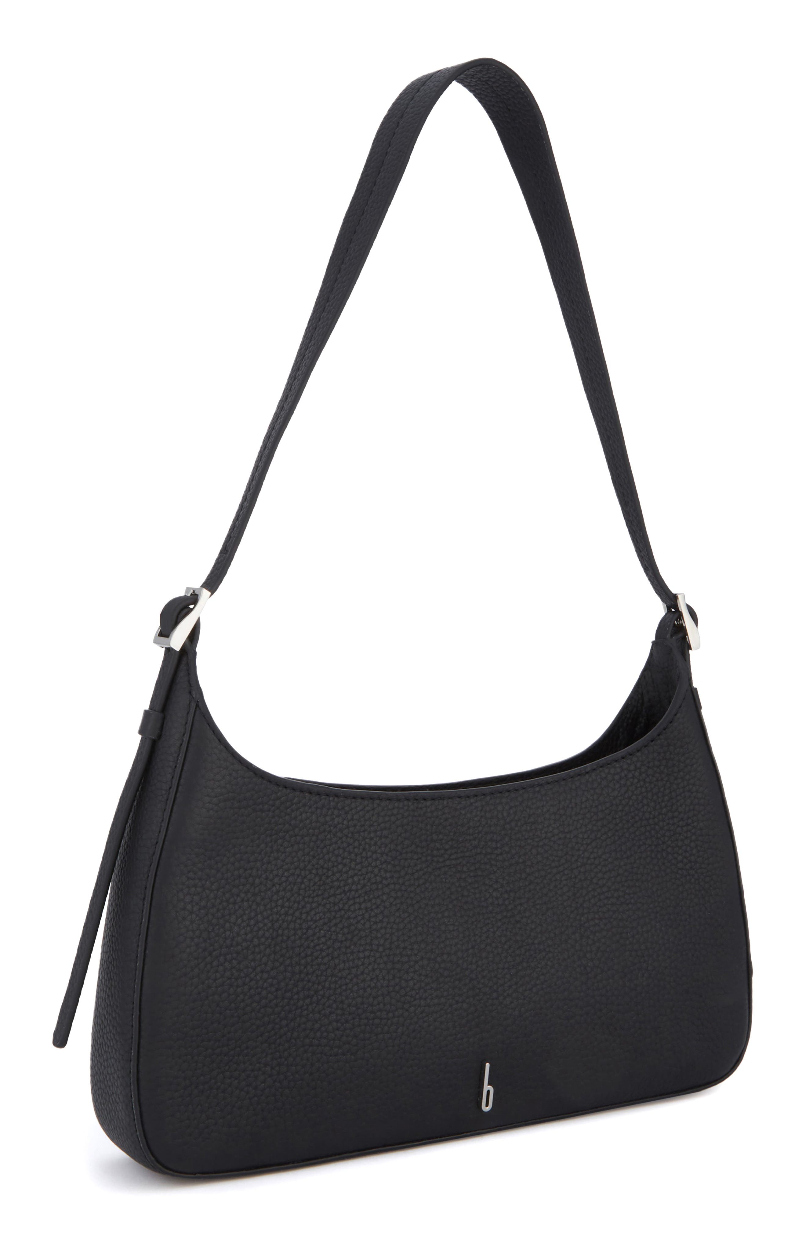 Leena Leather Pouchette, Alternate, color, BLACK