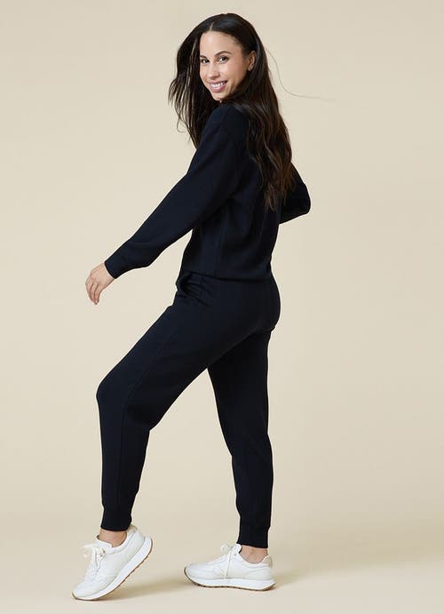 Softies Athleisure Dreamtech 1/4 Zip Jogger Set In Black