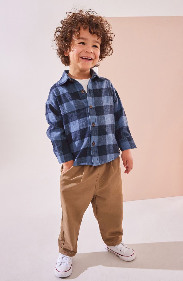 NEXT Kids' Plaid Cotton Button-Up Shirt, Alternate, color,