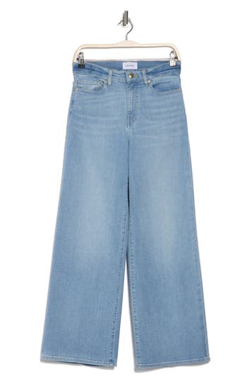 Shop Frame Le Slim High Waist Wide Leg Palazzo Jeans In Blue Springs
