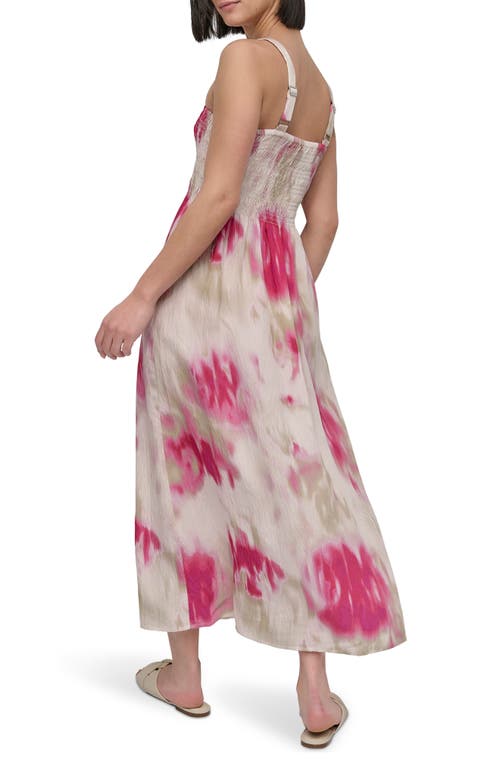 Dkny Print Rumple Voile Sleeveless Maxi Dress In Multi