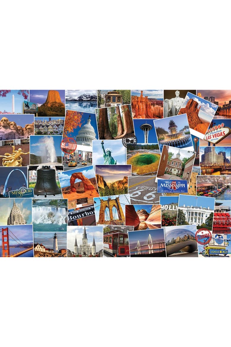 Globetrotter USA 1000 Piece Puzzle, Alternate, color, Multicolored