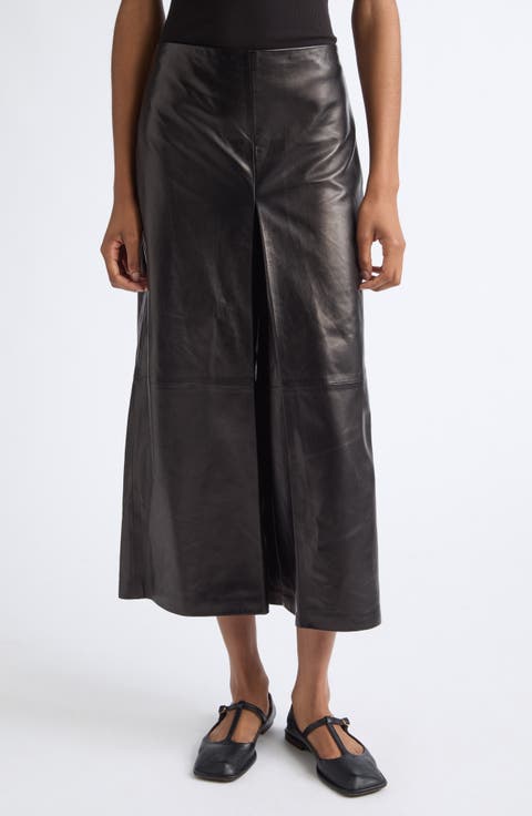 Emerson Leather Wide Leg Cropped Pants
