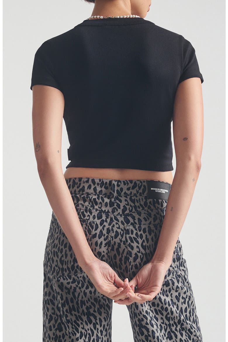 Crop Rib T-Shirt, Alternate, color, BLACK