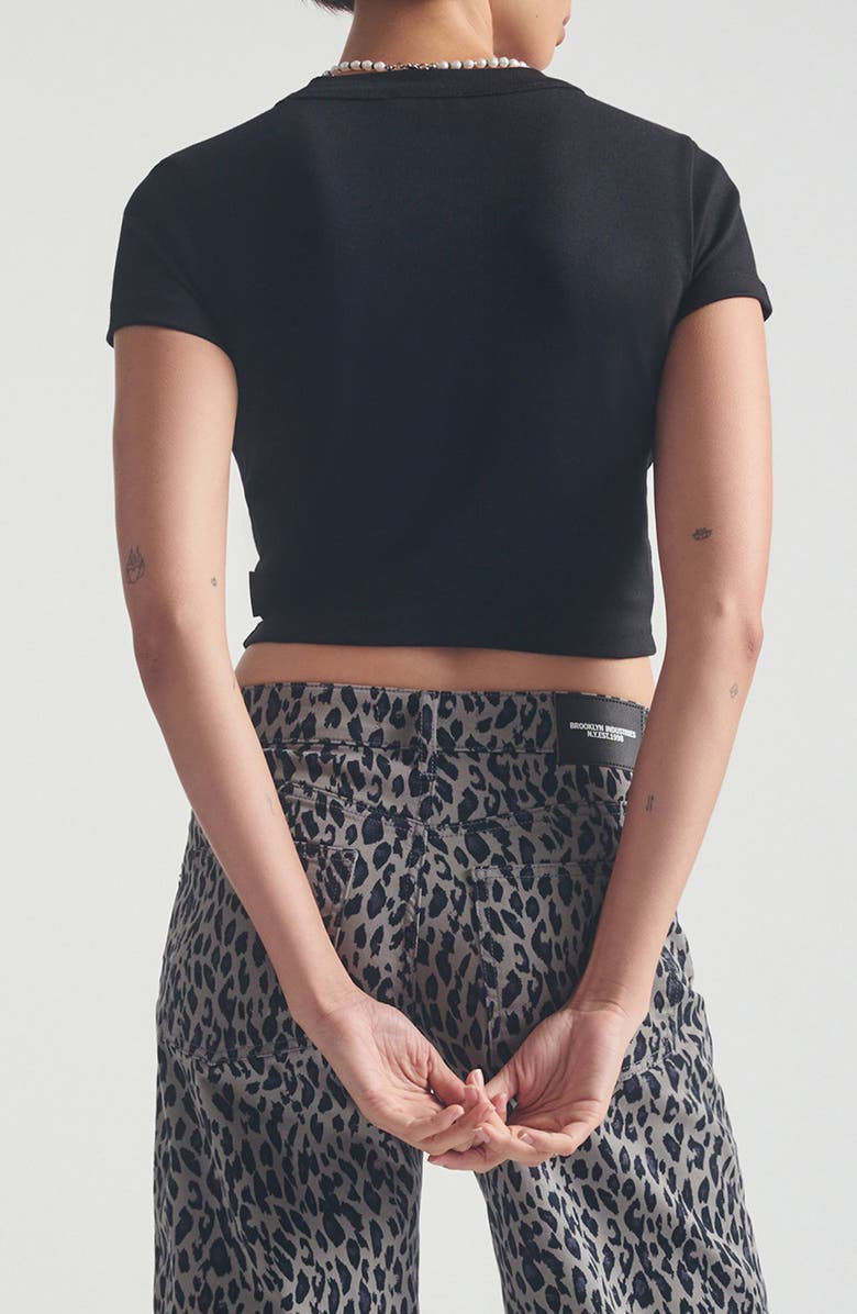 Brooklyn Industries Crop Rib T-Shirt, Alternate, color, Black