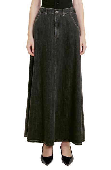 FREEMARKET A-Line Denim Maxi Skirt