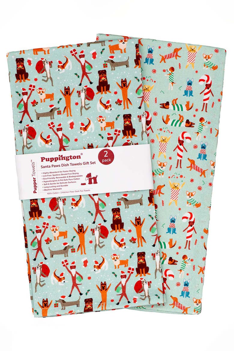 Dog Kitchen Towels, Main, color, Santa Paws & Candy Canines