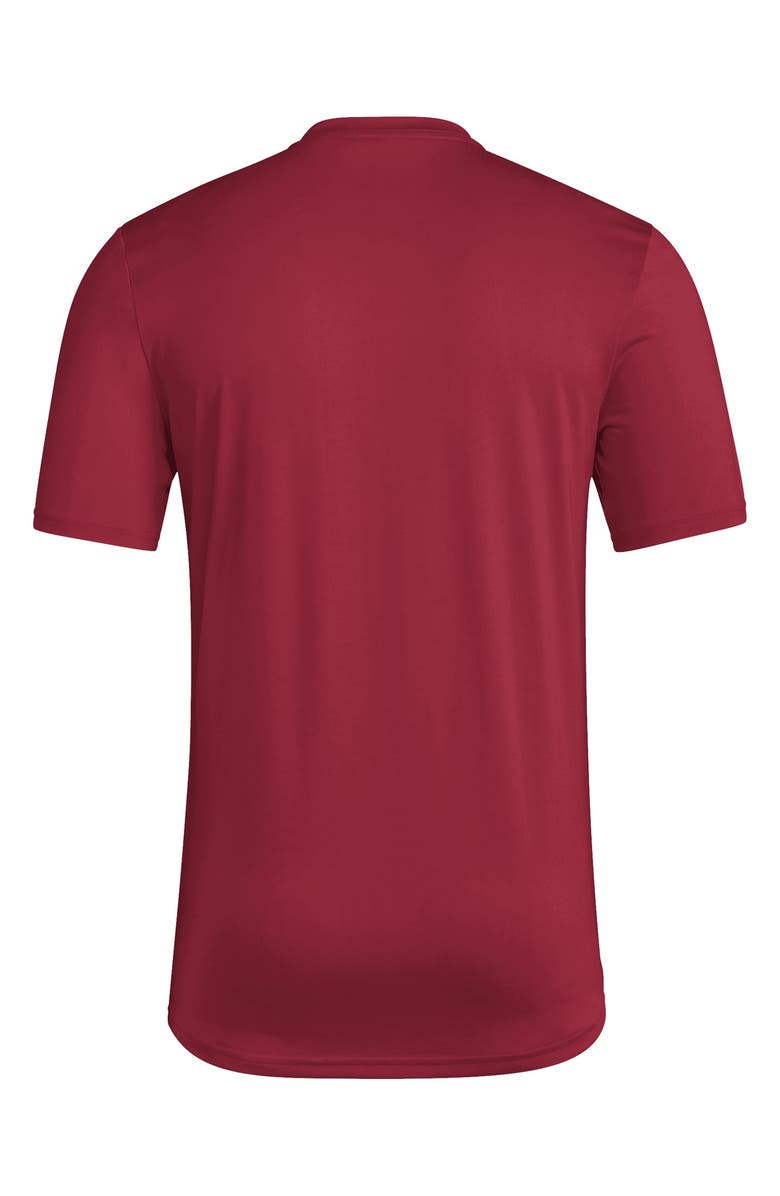 adidas Short Sleeve Pregame T-Shirt, Alternate, color, Collegiate Burgundy/ White