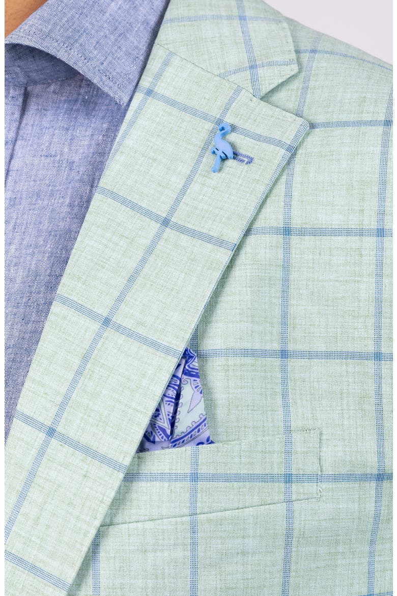 Mélange Yarn Dyed Windowpane Sport Coat, Alternate, color, SAGE