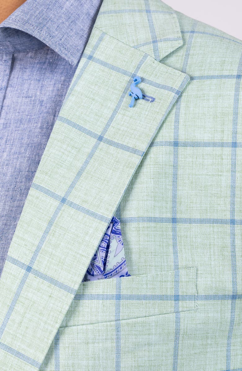 TailorByrd Mélange Yarn Dyed Windowpane Sport Coat, Alternate, color, Sage