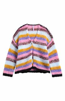 Good Luck Girl Kids' Stripe Open Stitch Cardigan
