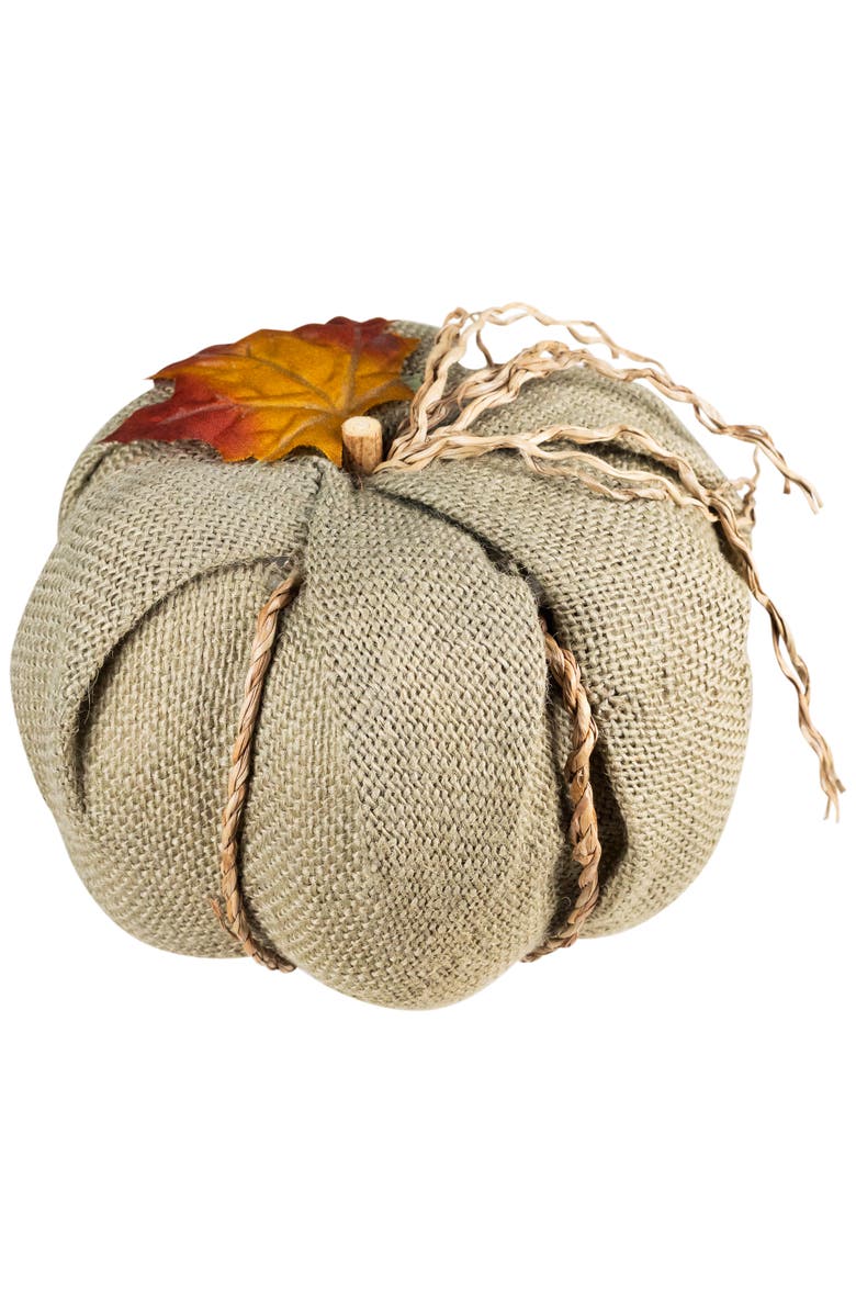 Northlight Burlap and Jute Fall Harvest Pumpkin Decoration - 6.75", Alternate, color, Beige