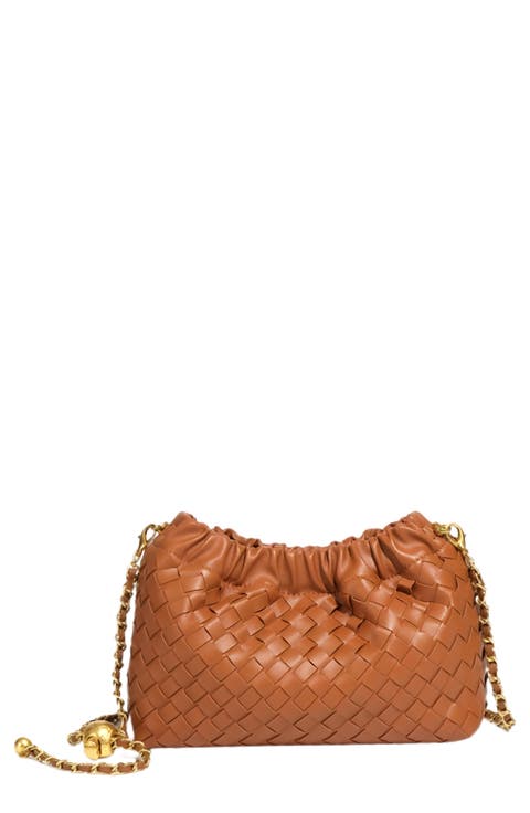Woven Faux Leather Crossbody Bag