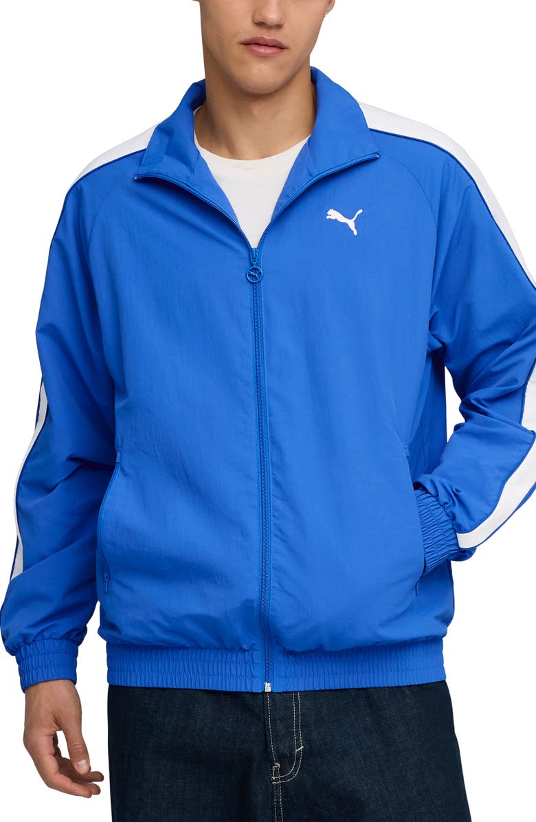 PUMA T7 Oversize Track Jacket, Main, color, Mountain Blue