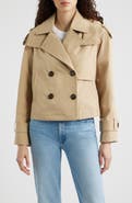 Michael Kors Crop Trench Coat with Removable Hood