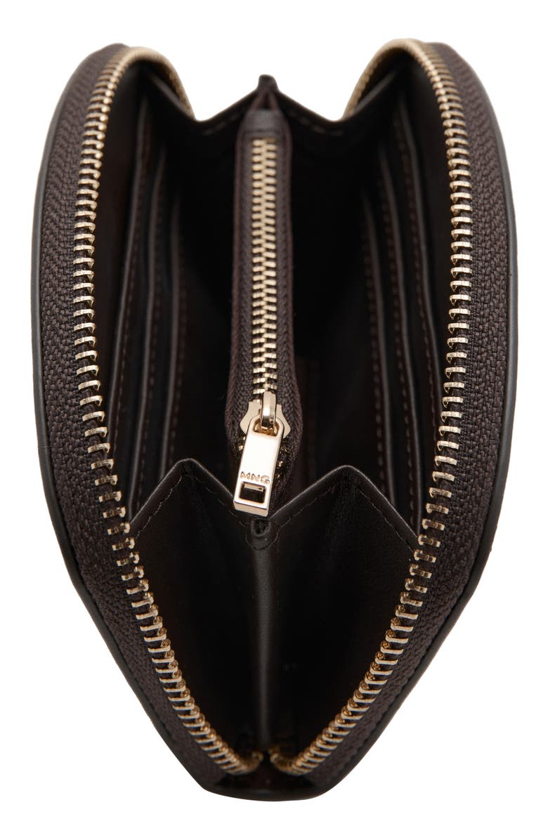 MANGO Medium Zip Wallet, Alternate, color, Chocolate