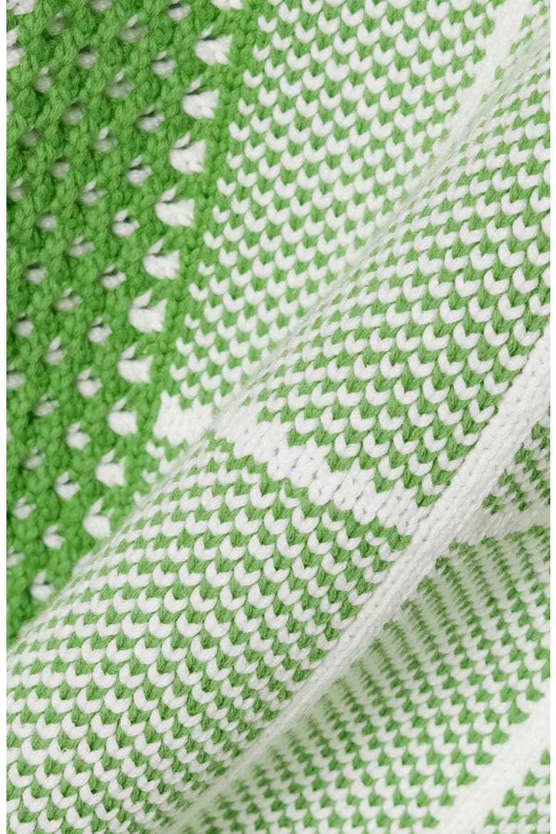 Tennis Court Cotton Blend Jacquard Sweater, Alternate, color, BILLIARD GREEN/ FLOUR