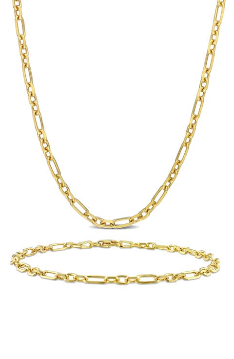 3mm Figaro Rolo Necklace & Bracelet Set