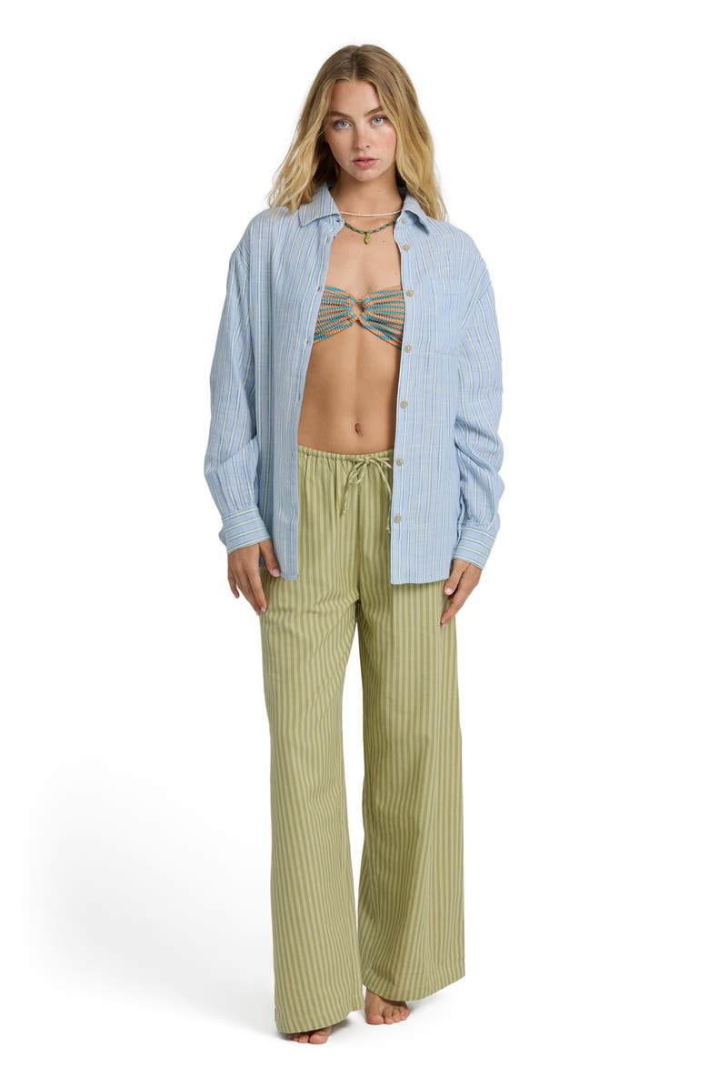 Billabong Wanderer Stripe Cotton Button-Up Shirt, Alternate, color, Twilight Blue