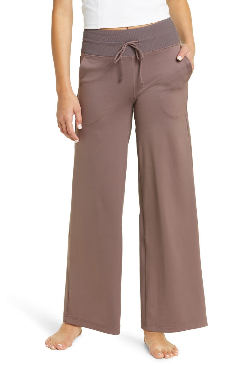 Zella OSR Renew High Waist Wide Leg Pants, Main, color, Grey Sparrow