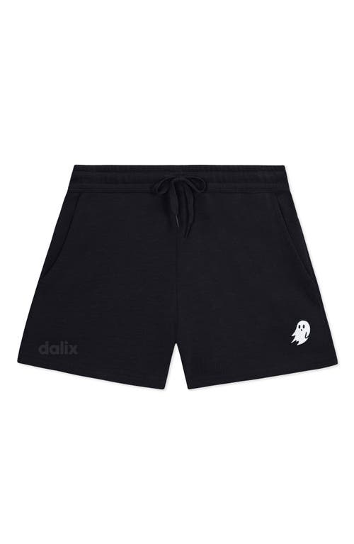 Dalix Womens Ghost Midweight Washed Fleece Shorts In Black