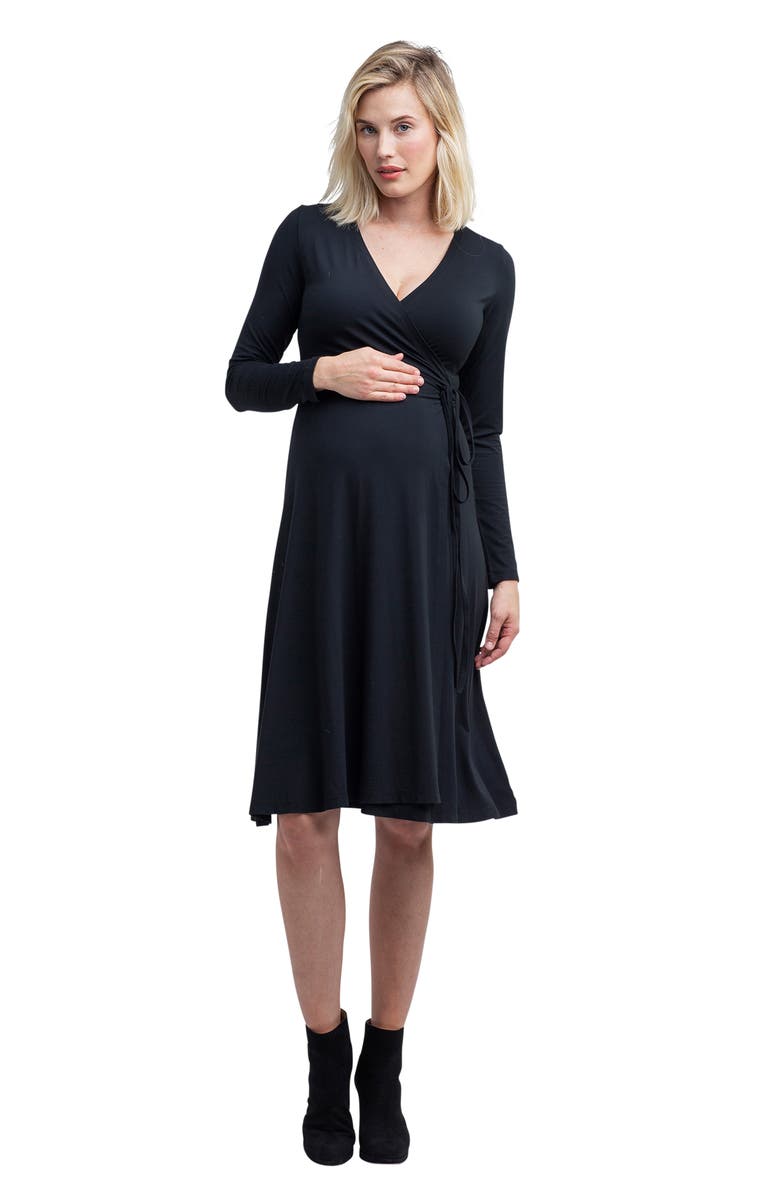 Nom Maternity Tessa Long Sleeve Jersey Maternity/Nursing Wrap Dress, Alternate, color, 