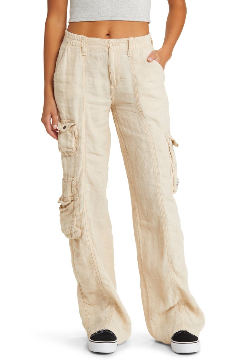 BDG Urban Outfitters Y2K Linen Cargo Pants, Main, color,
