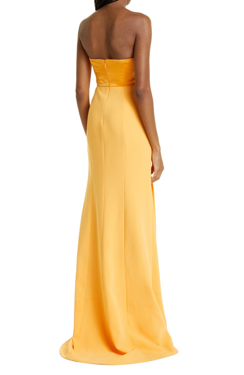 Cinq à Sept Estela Mixed Media Strapless Gown, Alternate, color, Sunkissed