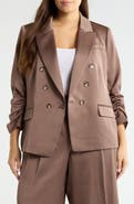 Tahari ASL Double Breasted Satin Blazer