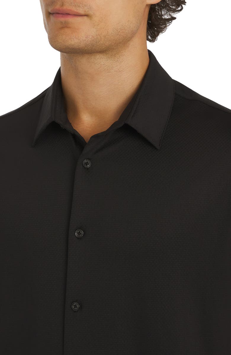 DKNY SPORTSWEAR Howard Short Sleeve Button-Up Shirt, Alternate, color, Black