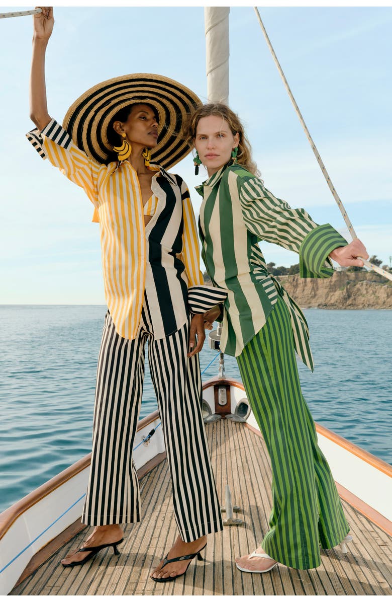 SIMONMILLER Pia Poplin Pant, Alternate, color, Black/White Stripe